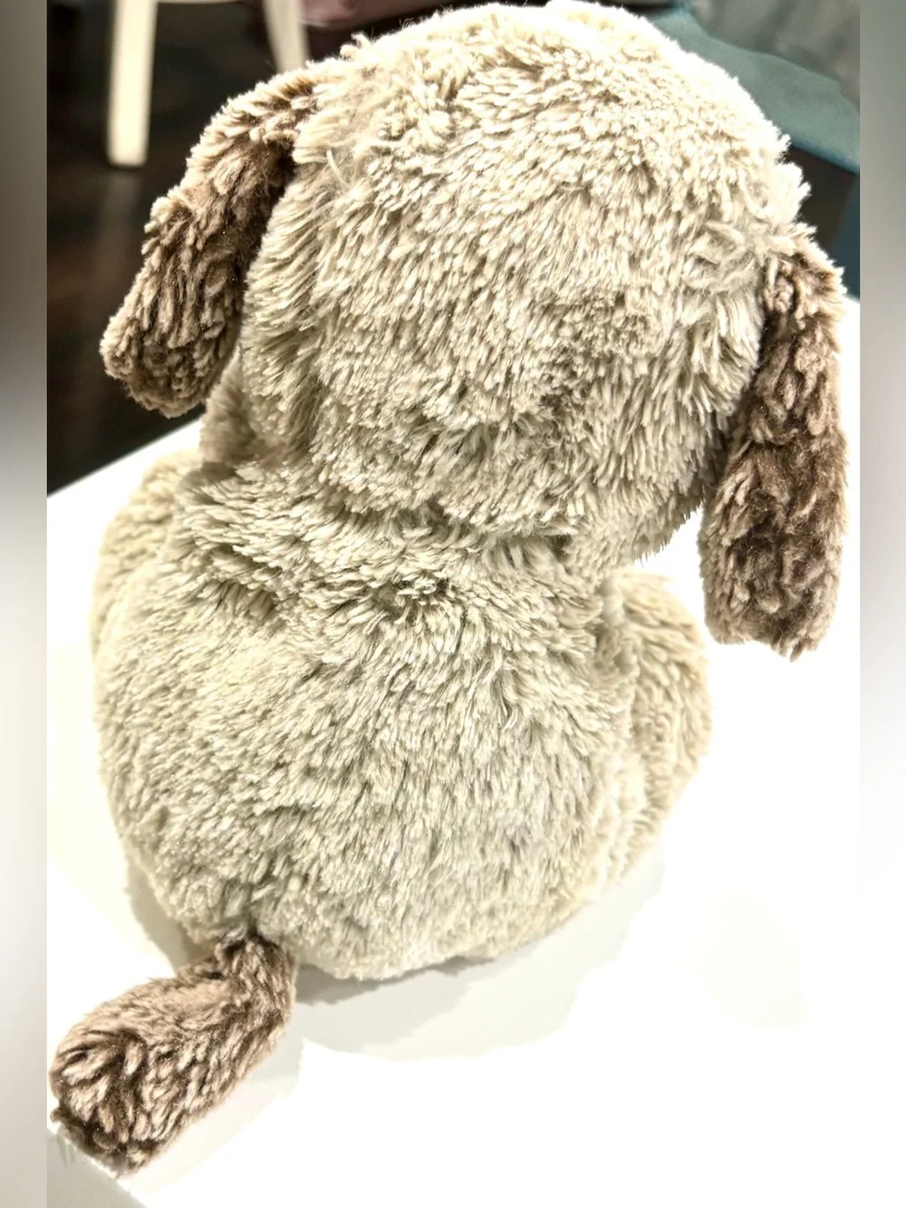 Plush Gray & Brown Squeaky Dog Stuffed Pet Toy from “Wags and Purrs” by Kellytoy